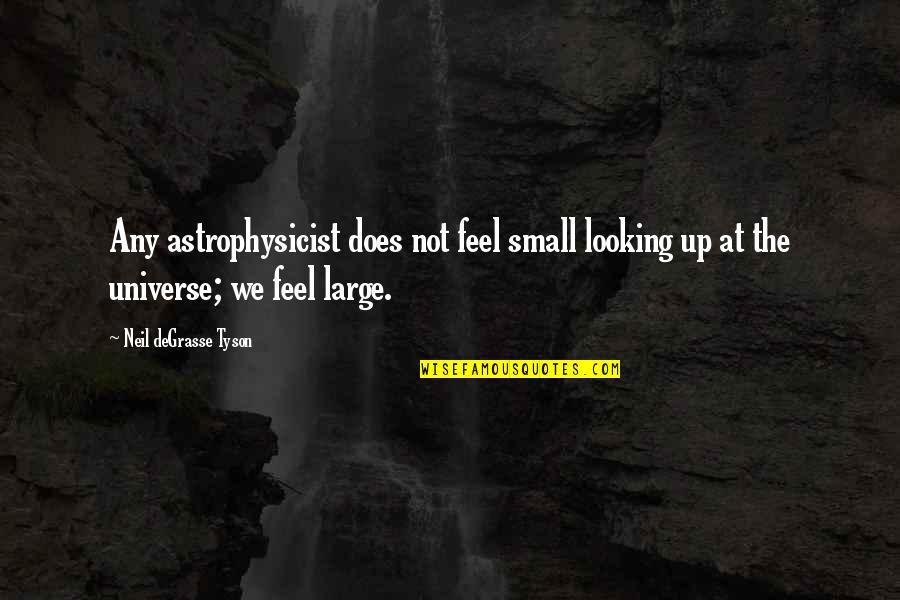 Feel So Small Quotes By Neil DeGrasse Tyson: Any astrophysicist does not feel small looking up