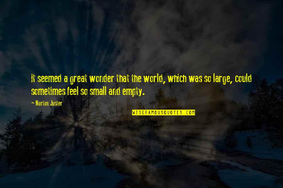 Feel So Small Quotes By Norton Juster: it seemed a great wonder that the world,