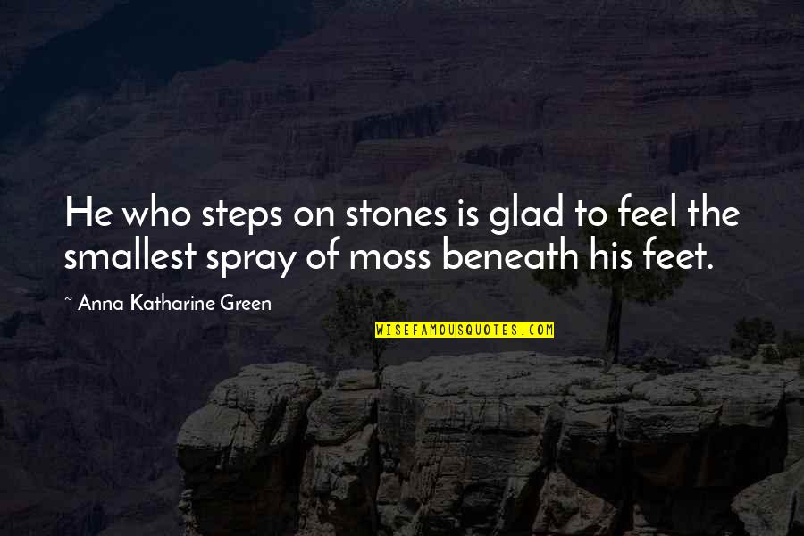 Feel Sympathy Quotes By Anna Katharine Green: He who steps on stones is glad to