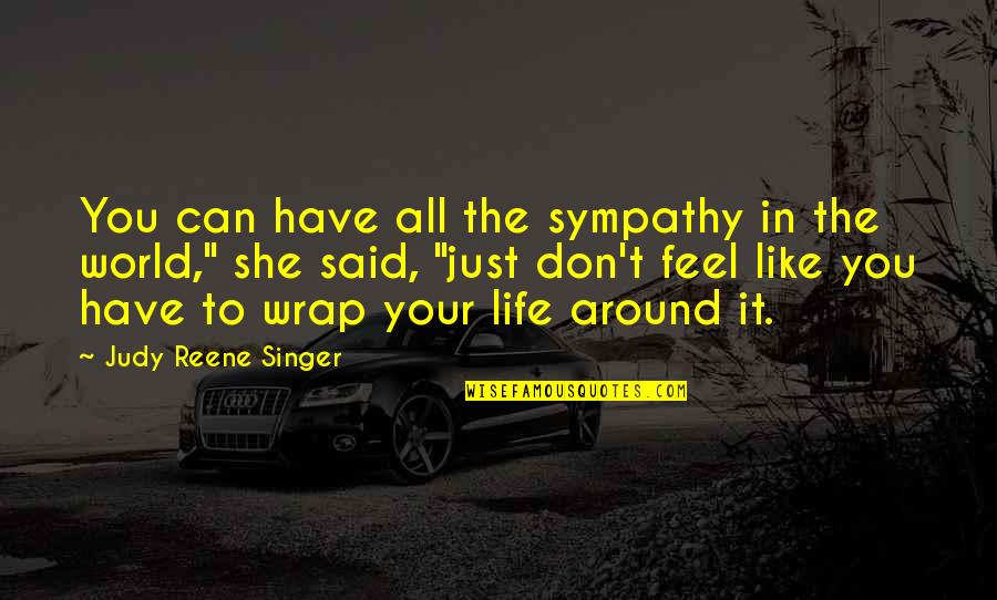 Feel Sympathy Quotes By Judy Reene Singer: You can have all the sympathy in the