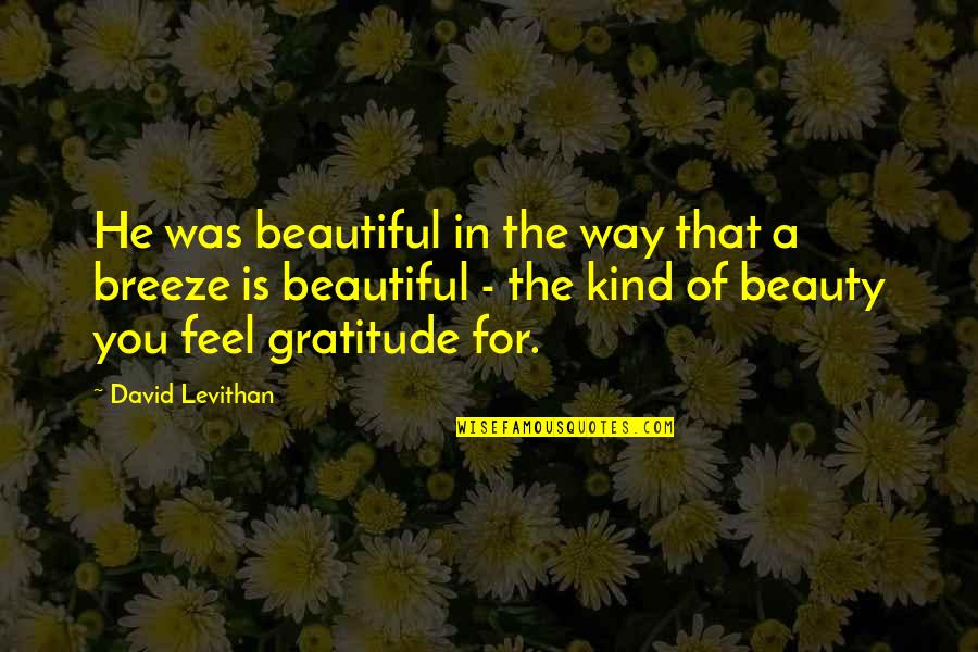 Feel The Beauty Quotes By David Levithan: He was beautiful in the way that a