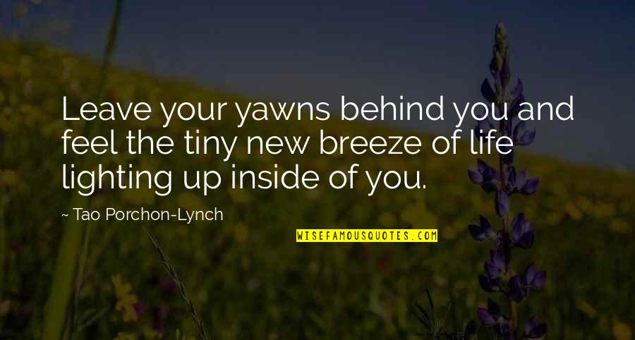 Feel The Breeze Quotes By Tao Porchon-Lynch: Leave your yawns behind you and feel the