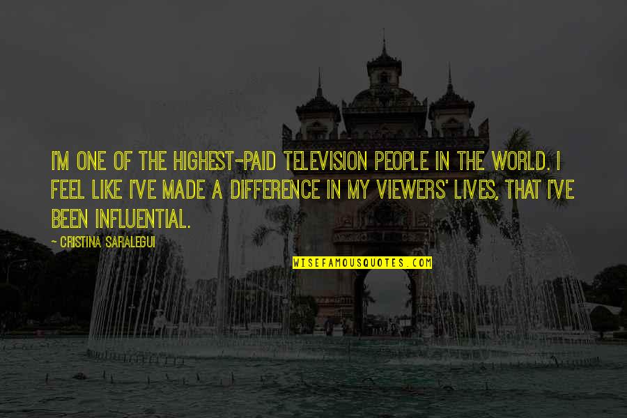 Feel The Difference Quotes By Cristina Saralegui: I'm one of the highest-paid television people in