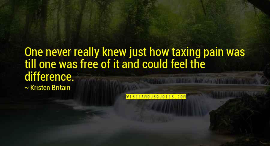 Feel The Difference Quotes By Kristen Britain: One never really knew just how taxing pain