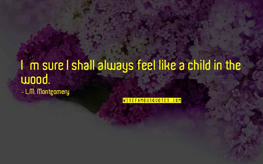 Feel The Nature Quotes By L.M. Montgomery: I'm sure I shall always feel like a