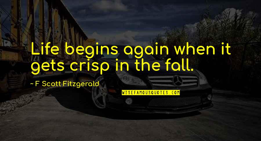 Feel The Summer Quotes By F Scott Fitzgerald: Life begins again when it gets crisp in Feel The Summer Quotes By F Scott Fitzgerald: Life begins again when it gets crisp in