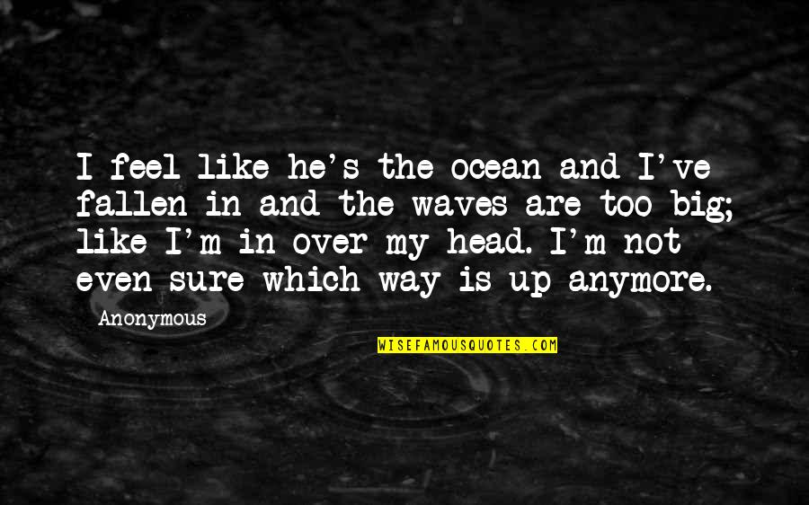 Feel The Waves Quotes By Anonymous: I feel like he's the ocean and I've Feel The Waves Quotes By Anonymous: I feel like he's the ocean and I've