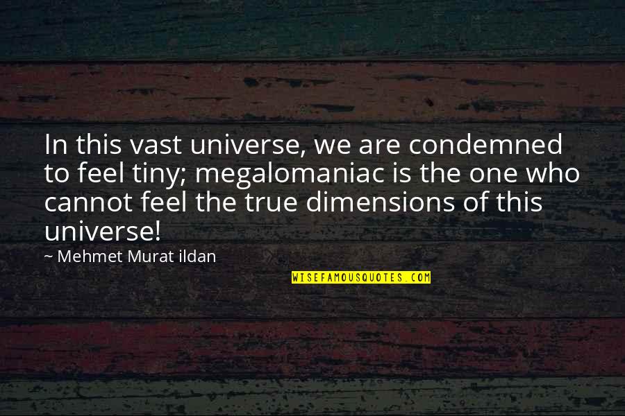 Feel True Quotes By Mehmet Murat Ildan: In this vast universe, we are condemned to