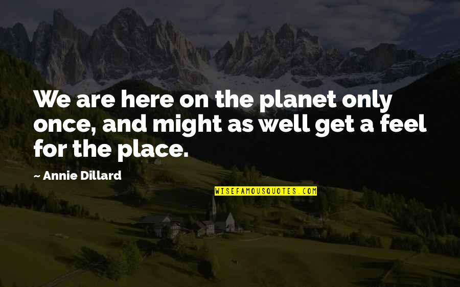 Feel Well Quotes By Annie Dillard: We are here on the planet only once,