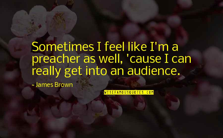 Feel Well Quotes By James Brown: Sometimes I feel like I'm a preacher as
