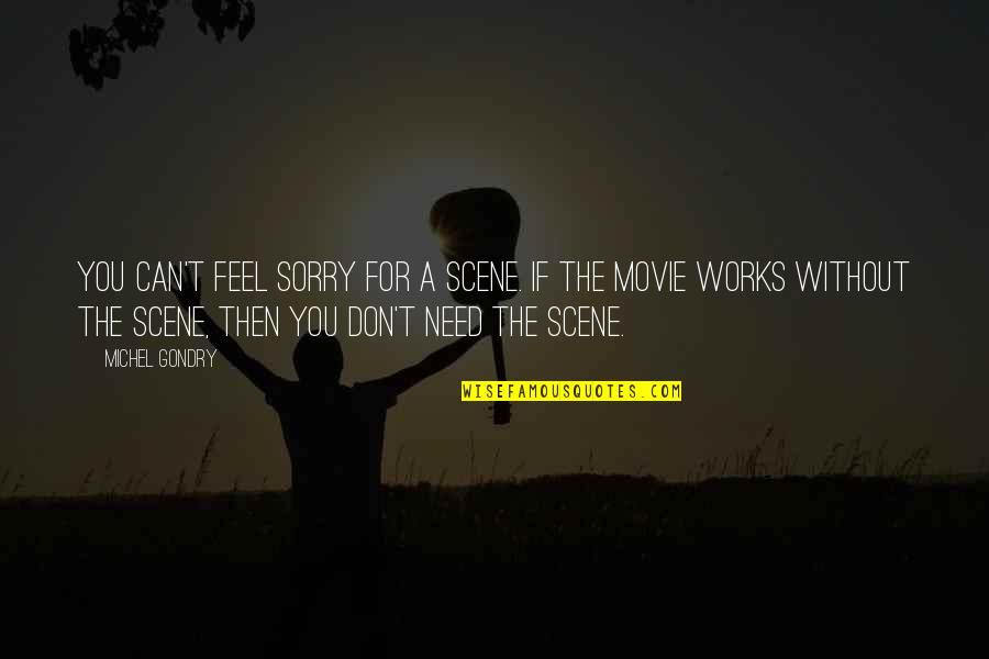 Feel Without You Quotes By Michel Gondry: You can't feel sorry for a scene. If Feel Without You Quotes By Michel Gondry: You can't feel sorry for a scene. If
