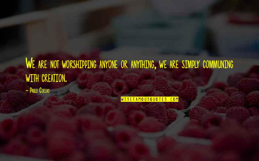 Feeling Artista Quotes By Paulo Coelho: We are not worshipping anyone or anything, we