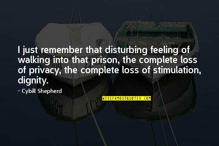 Feeling At A Loss Quotes By Cybill Shepherd: I just remember that disturbing feeling of walking