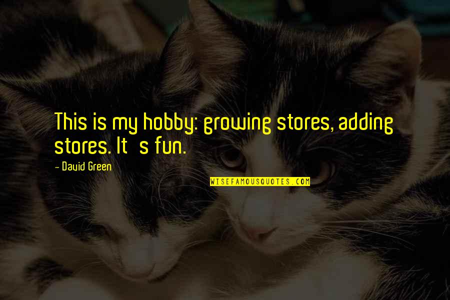 Feeling Blessed In Life Quotes By David Green: This is my hobby: growing stores, adding stores.