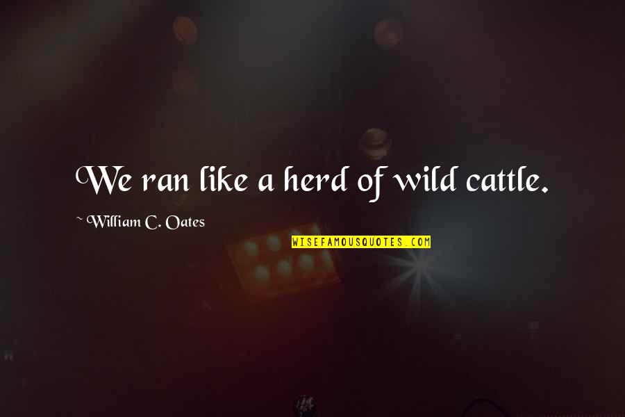 Feeling Broken Quotes By William C. Oates: We ran like a herd of wild cattle.