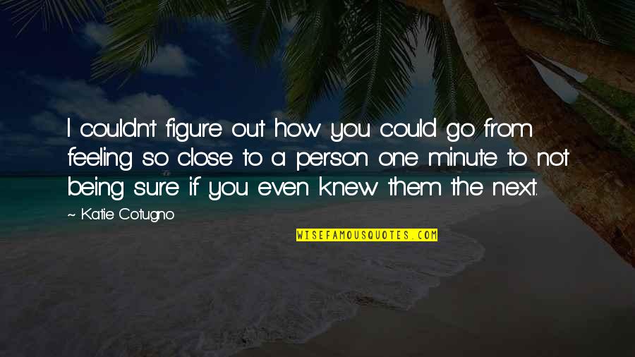 Feeling Close Quotes By Katie Cotugno: I couldn't figure out how you could go