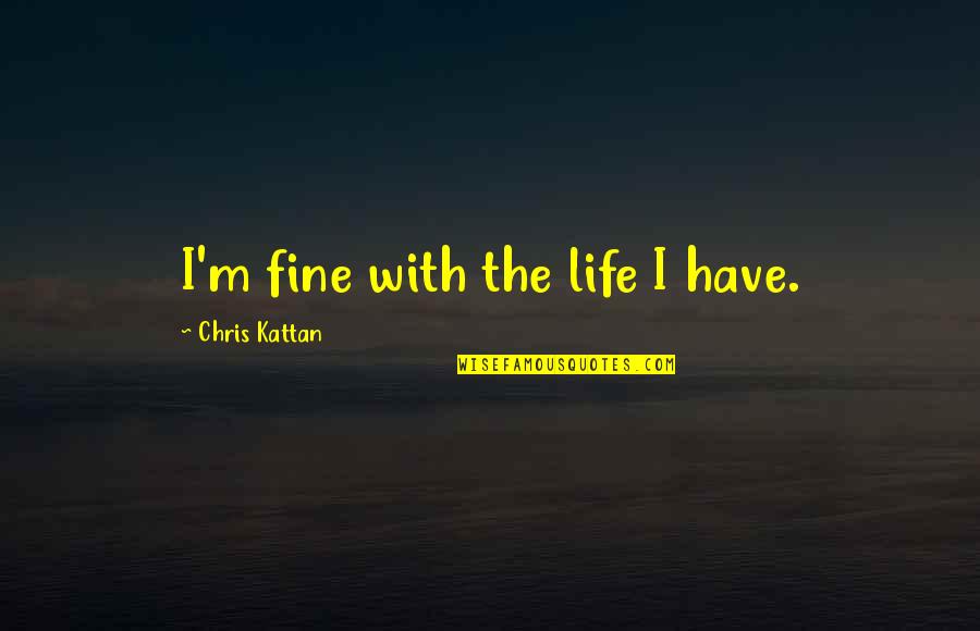 Feeling Comfortable In Your Own Skin Quotes By Chris Kattan: I'm fine with the life I have.