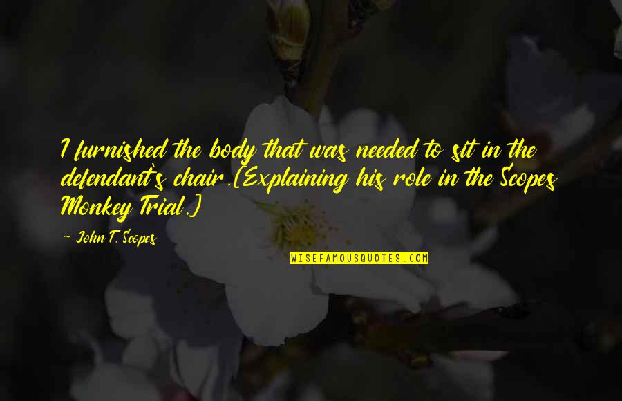 Feeling Comfy Quotes By John T. Scopes: I furnished the body that was needed to