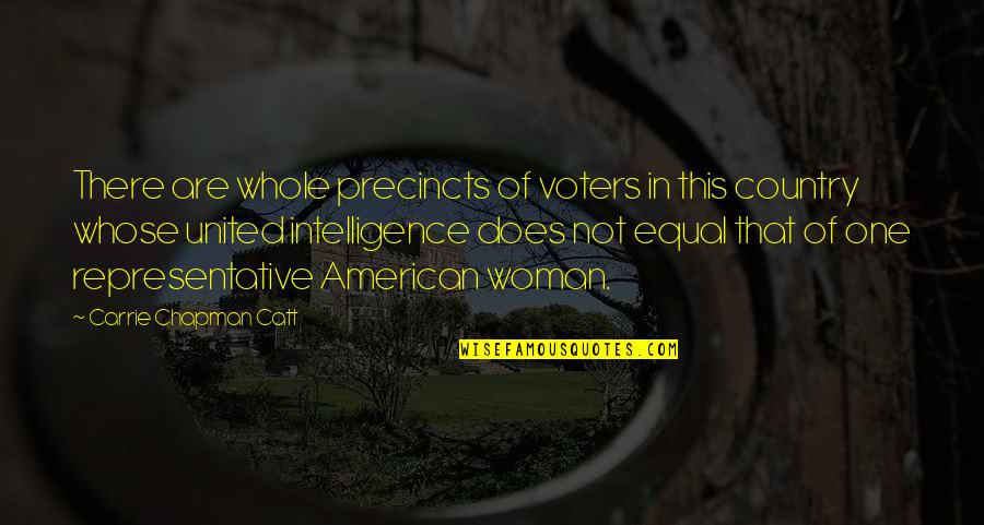 Feeling Discomfort Quotes By Carrie Chapman Catt: There are whole precincts of voters in this