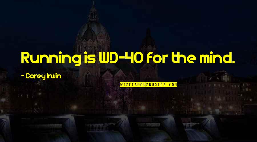 Feeling Disrespected In Relationship Quotes By Corey Irwin: Running is WD-40 for the mind.