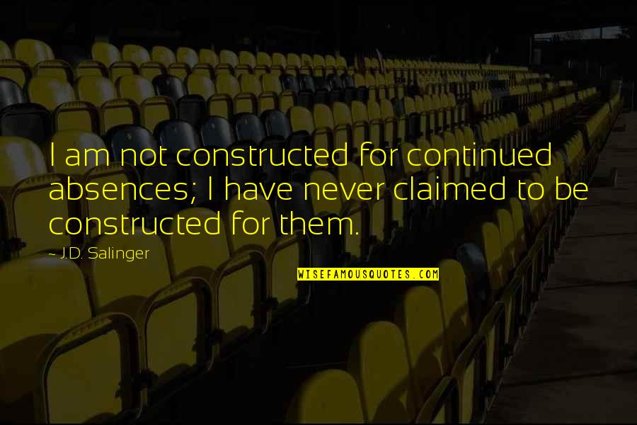 Feeling Drained Picture Quotes By J.D. Salinger: I am not constructed for continued absences; I Feeling Drained Picture Quotes By J.D. Salinger: I am not constructed for continued absences; I