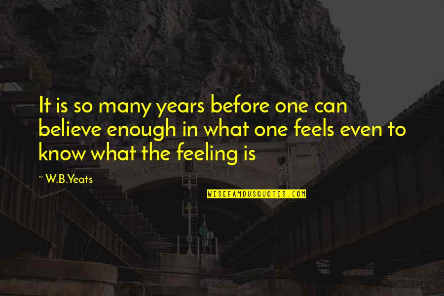 Feeling Enough Quotes By W.B.Yeats: It is so many years before one can Feeling Enough Quotes By W.B.Yeats: It is so many years before one can