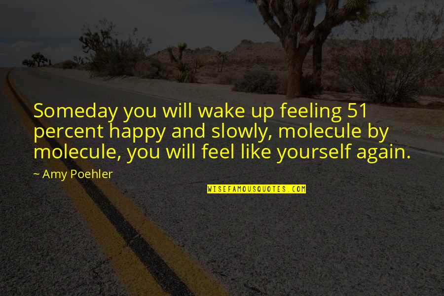 Feeling Happy Again Quotes By Amy Poehler: Someday you will wake up feeling 51 percent