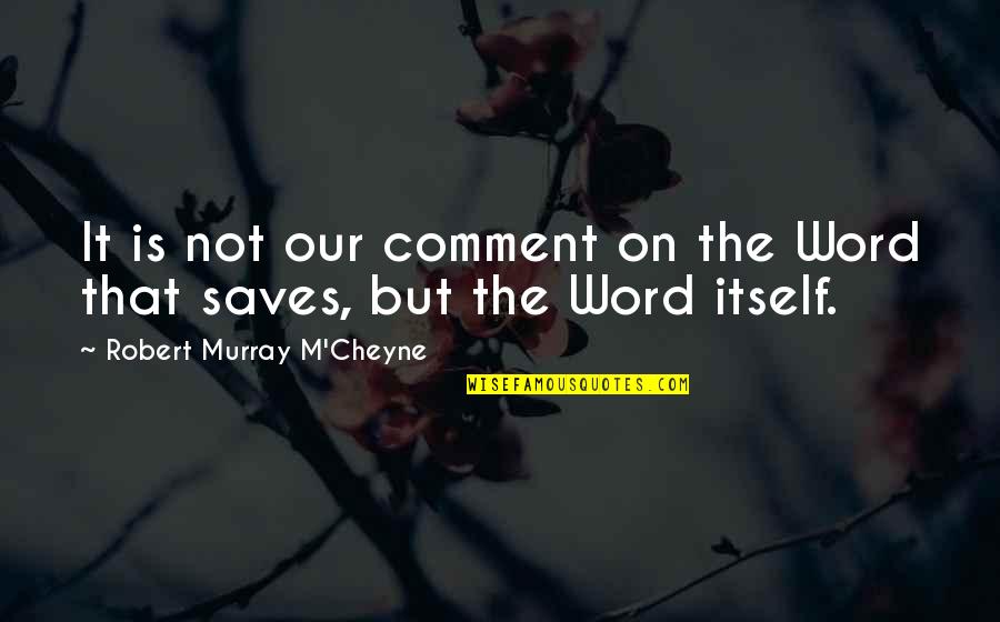 Feeling Hated Quotes By Robert Murray M'Cheyne: It is not our comment on the Word