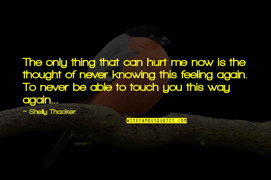 Feeling Hurt Quotes By Shelly Thacker: The only thing that can hurt me now