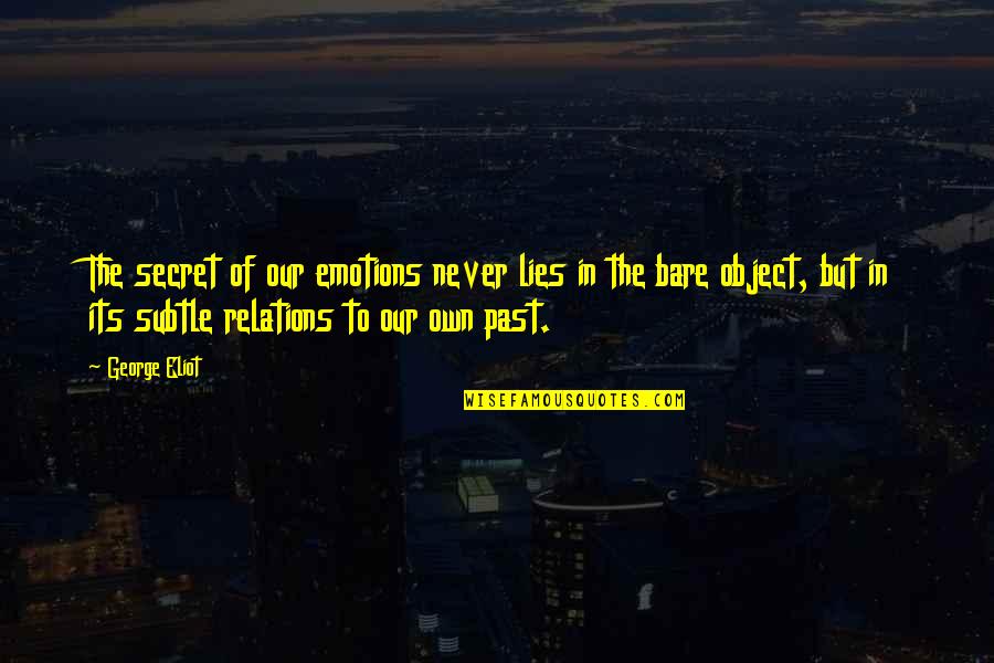 Feeling Insignificant To Someone Quotes By George Eliot: The secret of our emotions never lies in Feeling Insignificant To Someone Quotes By George Eliot: The secret of our emotions never lies in
