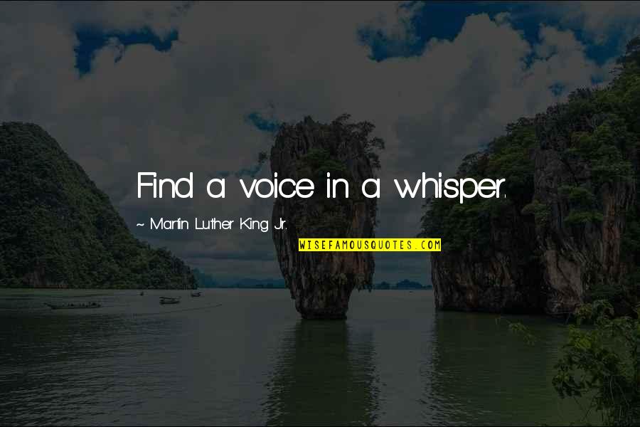 Feeling Left Behind In Life Quotes By Martin Luther King Jr.: Find a voice in a whisper.