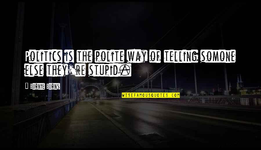 Feeling Less Sad Quotes By Burnie Burns: Politics is the polite way of telling somone