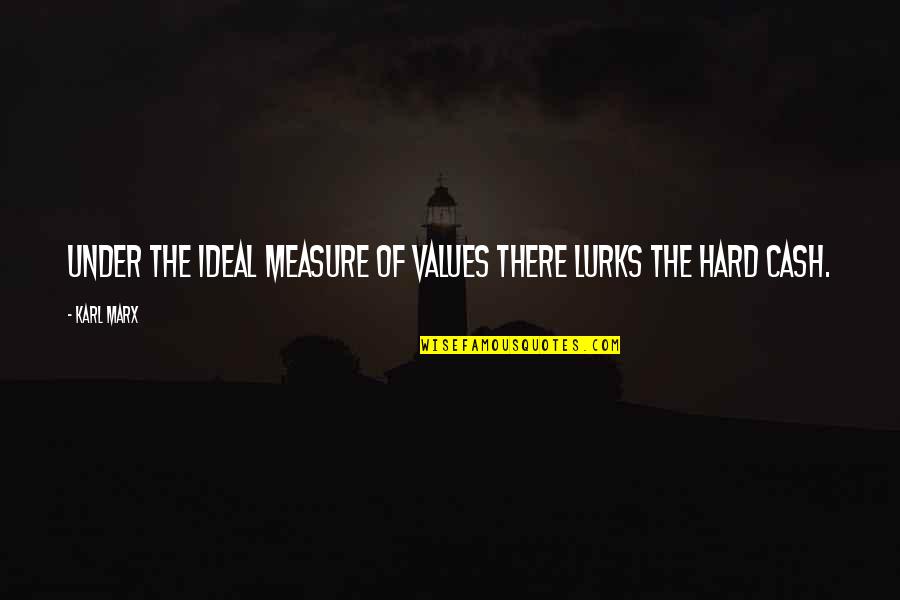 Feeling Less Sad Quotes By Karl Marx: Under the ideal measure of values there lurks
