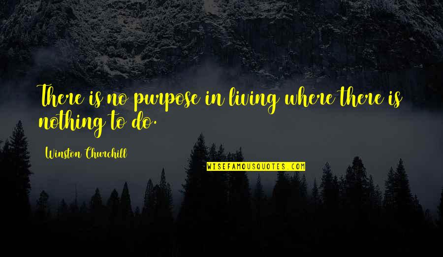 Feeling Like No One Likes You Quotes By Winston Churchill: There is no purpose in living where there