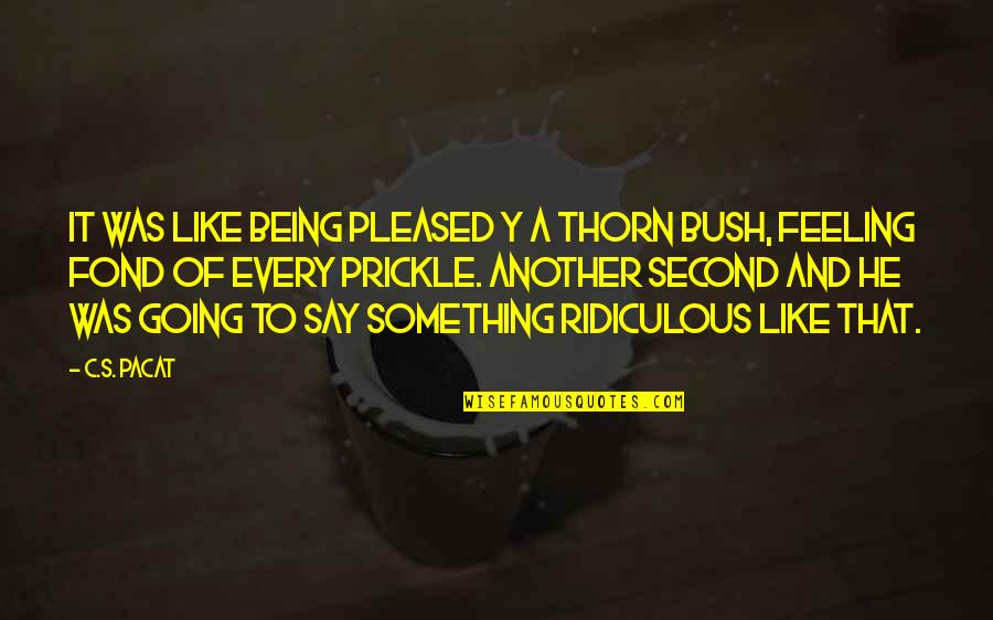 Feeling Like Second Best Quotes By C.S. Pacat: It was like being pleased y a thorn