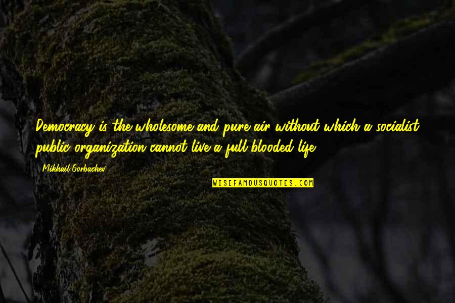 Feeling Like The World Is Against You Quotes By Mikhail Gorbachev: Democracy is the wholesome and pure air without Feeling Like The World Is Against You Quotes By Mikhail Gorbachev: Democracy is the wholesome and pure air without