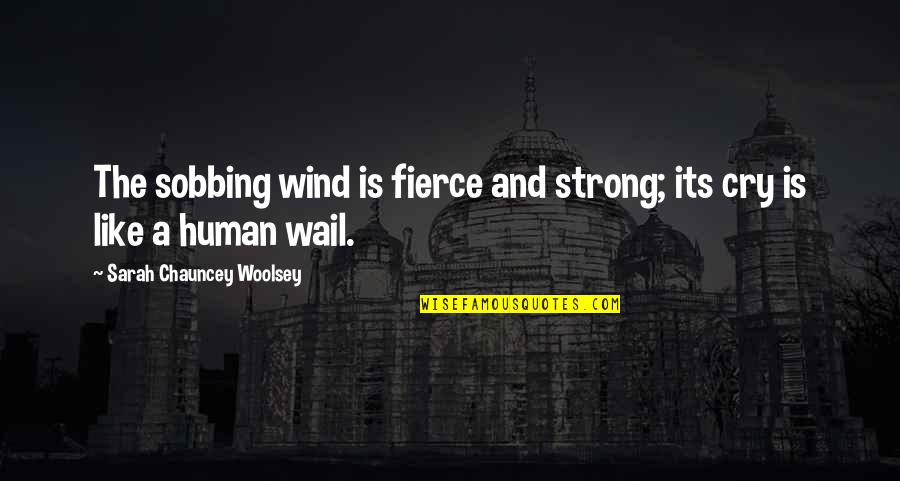 Feeling Like You're Missing Something Quotes By Sarah Chauncey Woolsey: The sobbing wind is fierce and strong; its