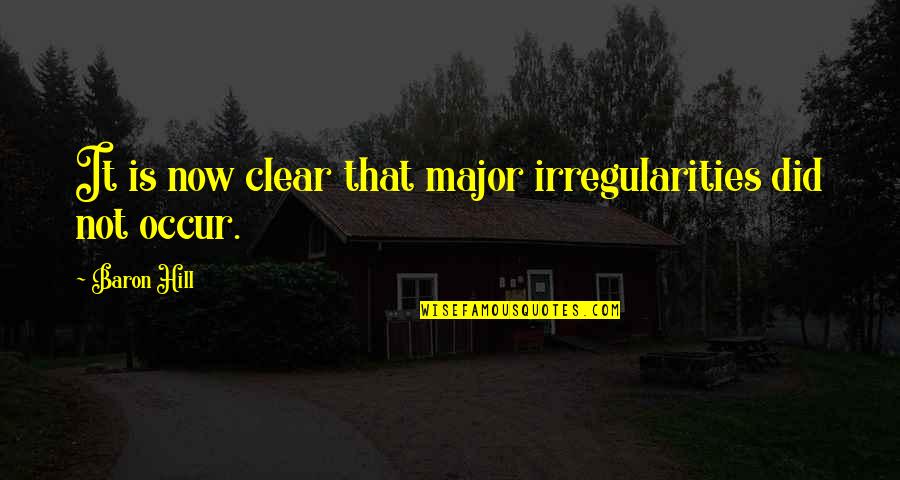 Feeling Lonely In Relationship Quotes By Baron Hill: It is now clear that major irregularities did