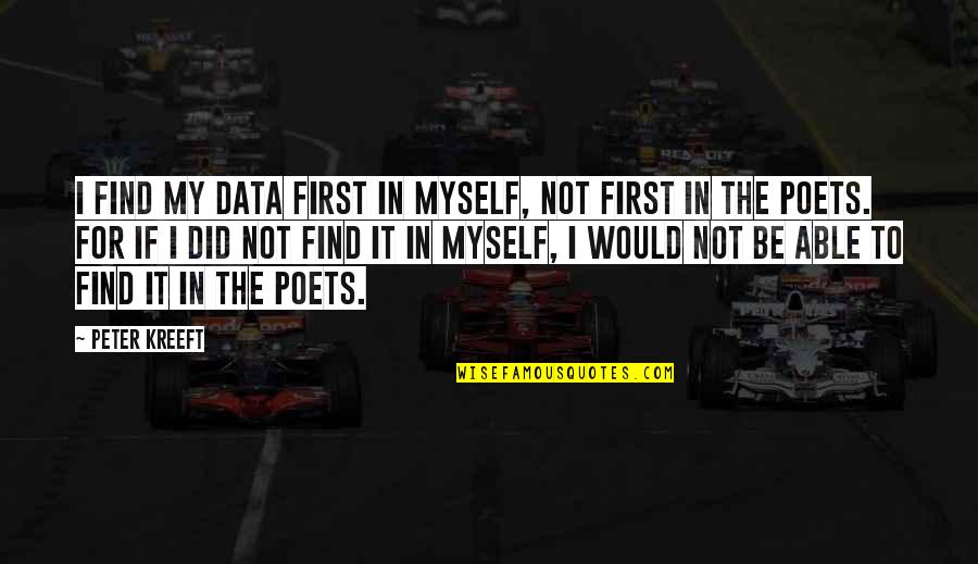 Feeling Myself Quotes By Peter Kreeft: I find my data first in myself, not