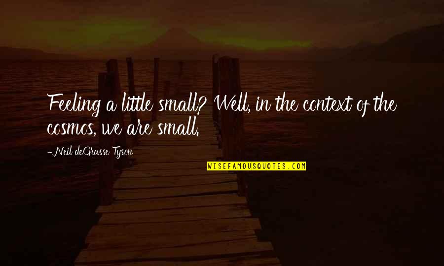 Feeling Not Well Quotes By Neil DeGrasse Tyson: Feeling a little small? Well, in the context Feeling Not Well Quotes By Neil DeGrasse Tyson: Feeling a little small? Well, in the context