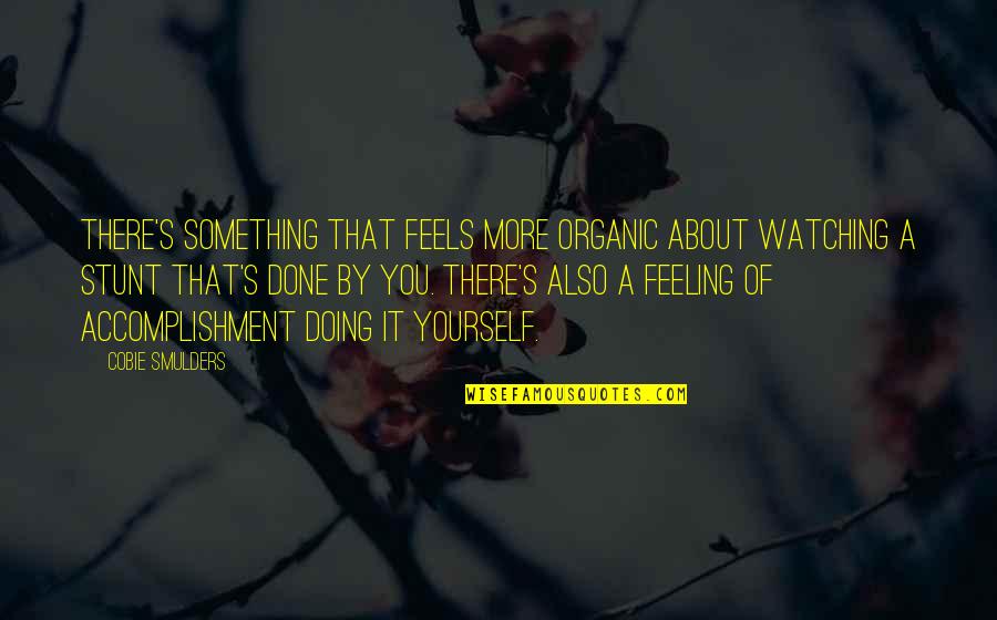 Feeling Of Accomplishment Quotes By Cobie Smulders: There's something that feels more organic about watching