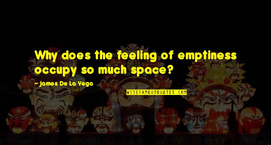 Feeling Of Emptiness Quotes By James De La Vega: Why does the feeling of emptiness occupy so