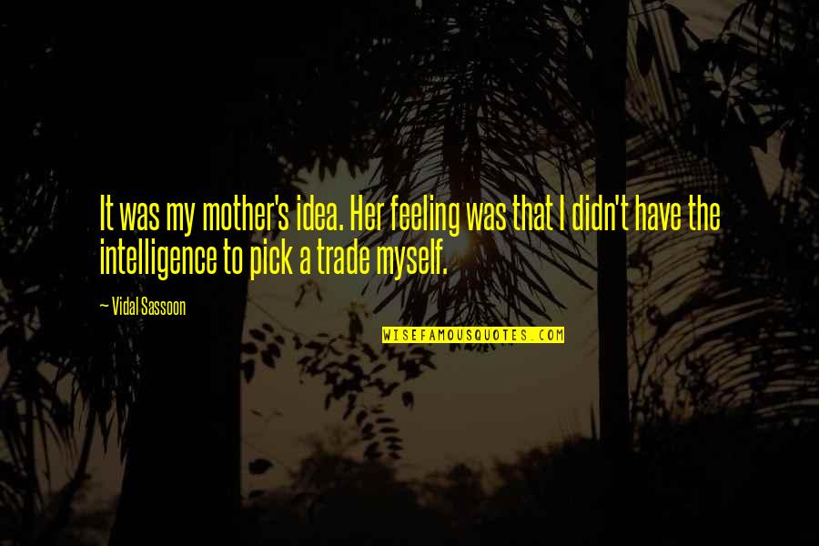 Feeling Of Incompleteness Quotes By Vidal Sassoon: It was my mother's idea. Her feeling was