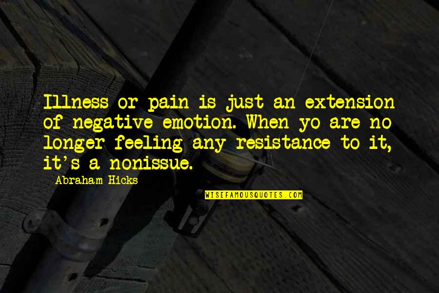 Feeling Of Pain Quotes By Abraham Hicks: Illness or pain is just an extension of