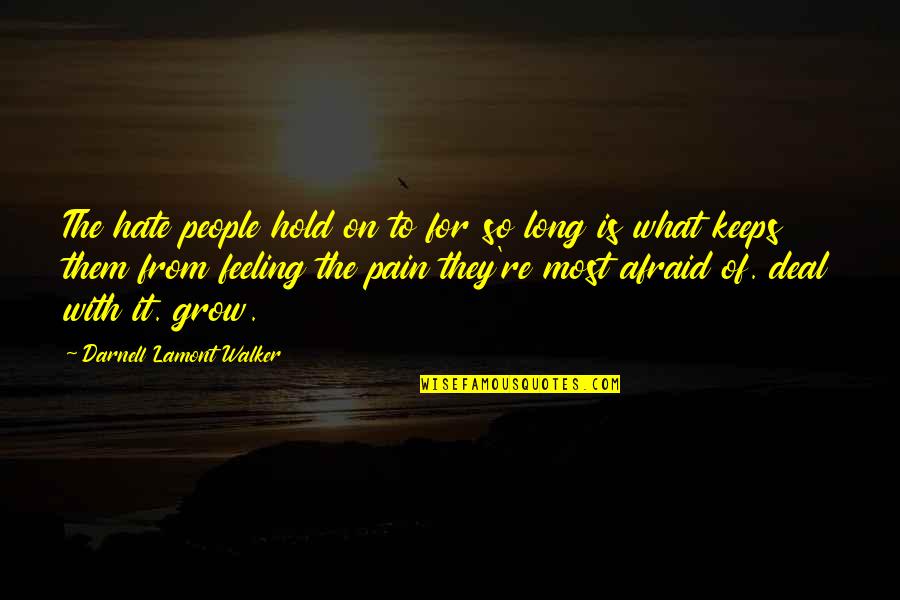 Feeling Of Pain Quotes By Darnell Lamont Walker: The hate people hold on to for so