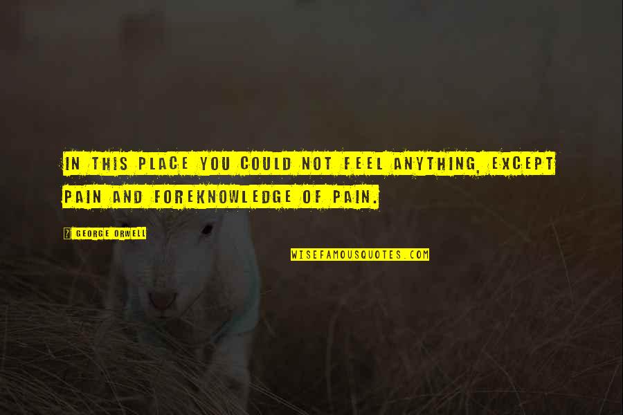 Feeling Of Pain Quotes By George Orwell: In this place you could not feel anything,