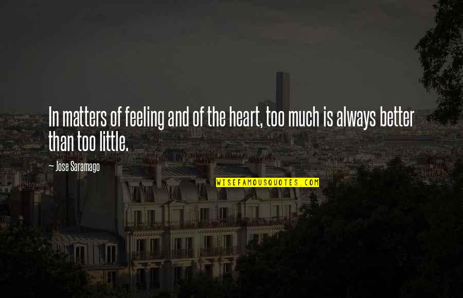 Feeling Of Quotes By Jose Saramago: In matters of feeling and of the heart,