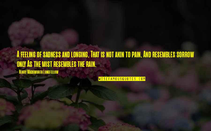 Feeling Of Sadness Quotes By Henry Wadsworth Longfellow: A feeling of sadness and longing, That is