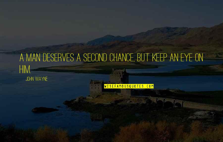 Feeling Senseless Quotes By John Wayne: A man deserves a second chance, but keep