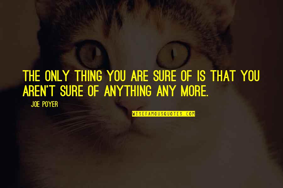Feeling Small In A Big World Quotes By Joe Poyer: the only thing you are sure of is